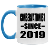 Conservationist Since 2019 - 11oz Accent Mug Blue