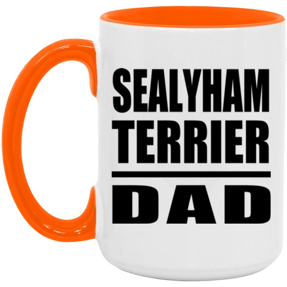 Sealyham Terrier Dad - 15oz Accent Mug Orange