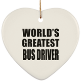 World's Greatest Bus Driver - Heart Ornament