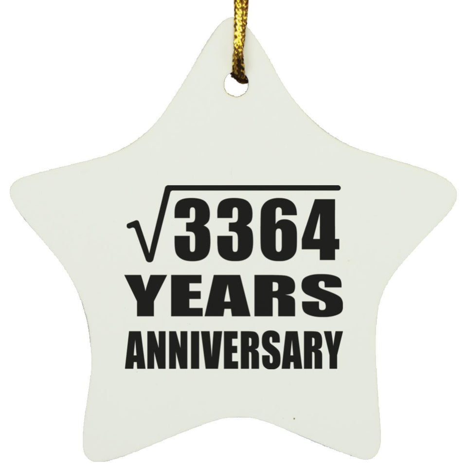 58th Anniversary Square Root of 3364 Years Anniversary - Star Ornament