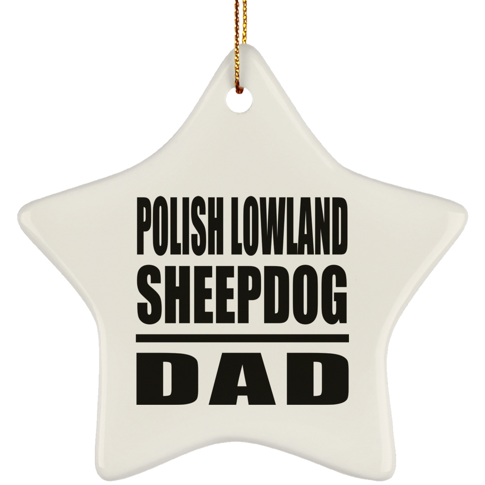 Polish Lowland Sheepdog Dad - Star Ornament