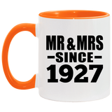 97th Anniversary Mr & Mrs Since 1927 - 11oz Accent Mug Orange