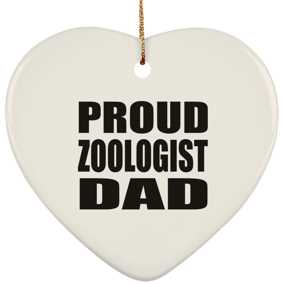 Proud Zoologist Dad - Heart Ornament