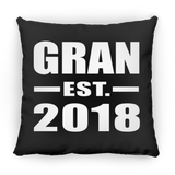 Gran Established EST. 2018 - Throw Pillow Black