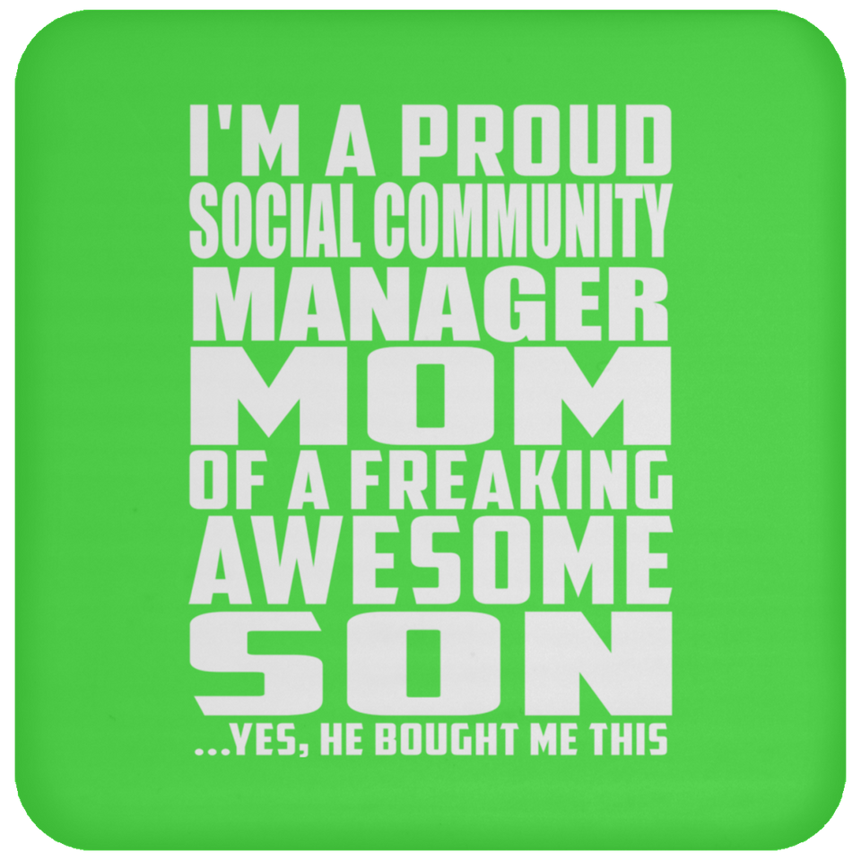 Proud Social Community Manager Mom Of Awesome Son - Drink Coaster