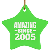 19th Birthday Amazing Since 2005 - Star Ornament