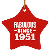 73rd Birthday Fabulous Since 1951 - Star Ornament