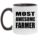 Most Awesome Farmer - 11oz Accent Mug Black