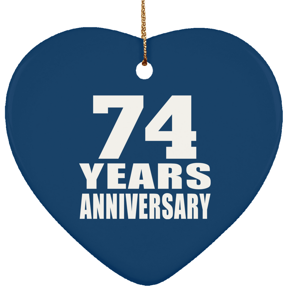 74th Anniversary 74 Years - Heart Ornament