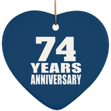 74th Anniversary 74 Years - Heart Ornament