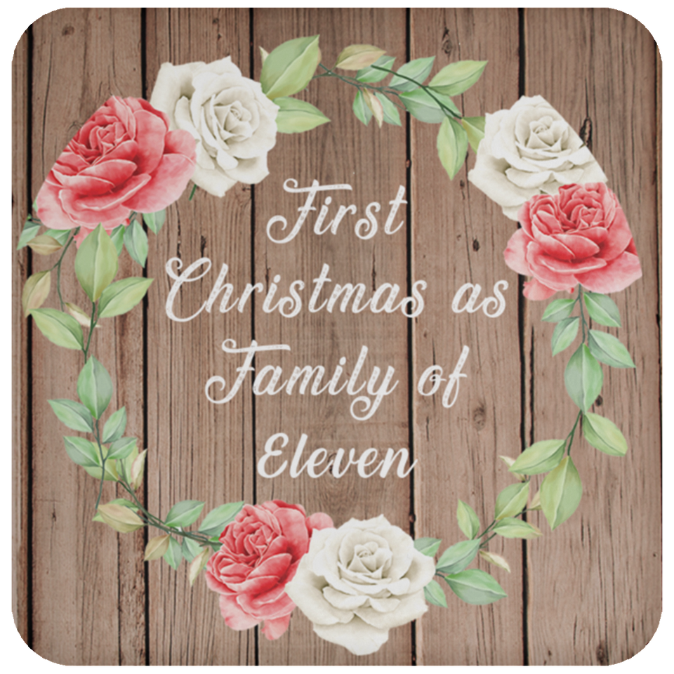 First Christmas As Family Of Eleven - Drink Coaster B