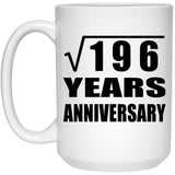 14th Anniversary Square Root of 196 Years Anniversary - 15oz Coffee Mug