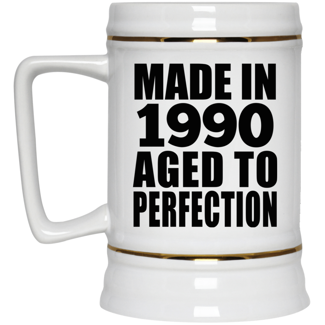 34th Birthday Made In 1990 Aged to Perfection - Beer Stein