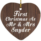 First Christmas As Mr & Mrs Snyder - Heart Ornament D