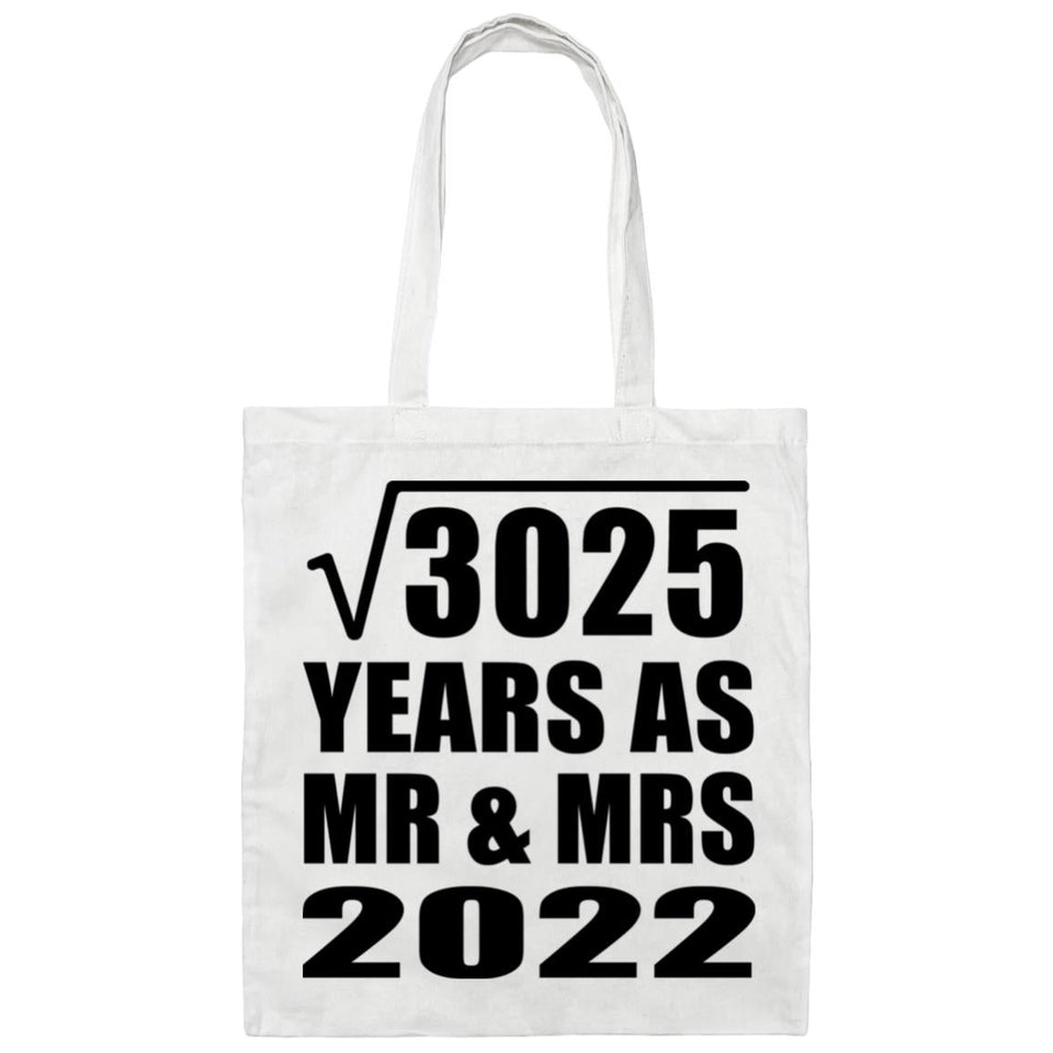 55th Anniversary Square Root of 3025 Years As Mr & Mrs 2022 - Tote Bag White