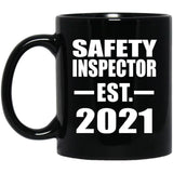 Safety Inspector Established EST. 2021 - 11oz Coffee Mug Black
