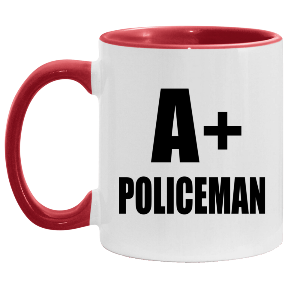 A+ Policeman - 11oz Accent Mug Red
