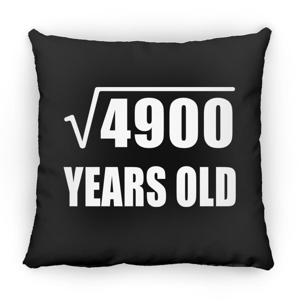 70th Birthday Square Root of 4900 Years Old - Throw Pillow Black