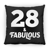 28th Birthday 28 & Fabulous - Throw Pillow Black