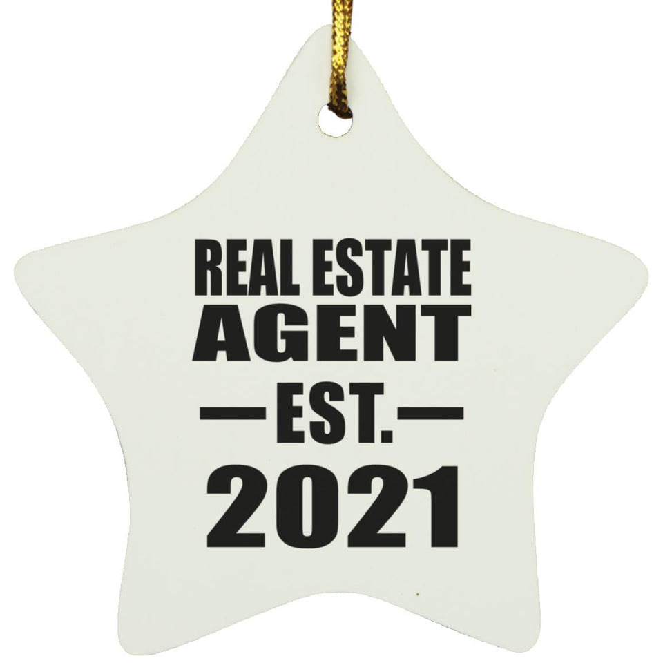 Real Estate Agent Established EST. 2021 - Star Ornament
