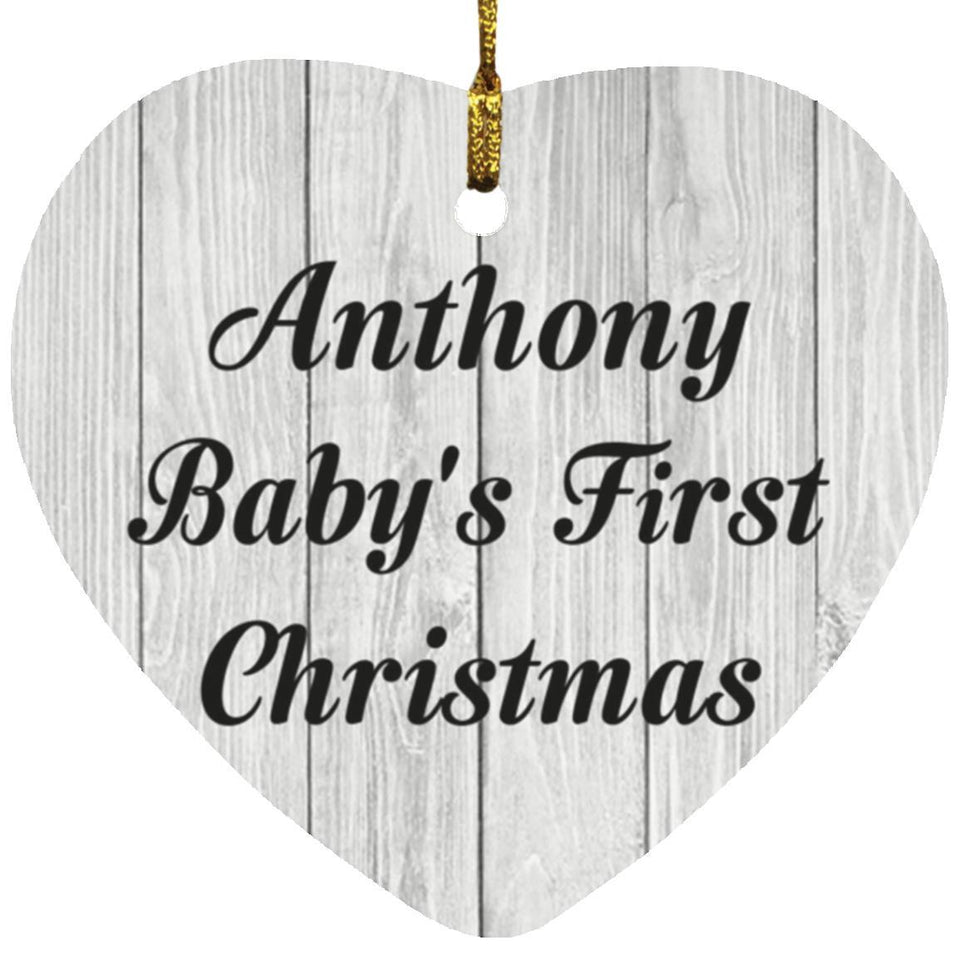 Anthony Baby's First Christmas - Heart Ornament F