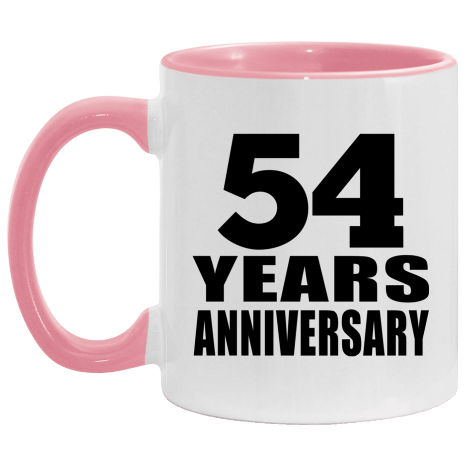 54th Anniversary 54 Years - 11oz Accent Mug Pink