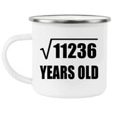 106th Birthday Square Root of 11236 Years Old - 12oz Camping Mug