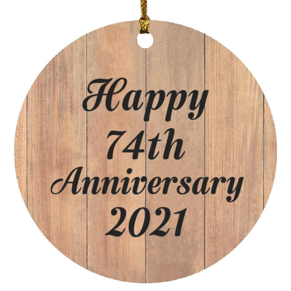 Happy 74th Anniversary 2021 - Circle Ornament C