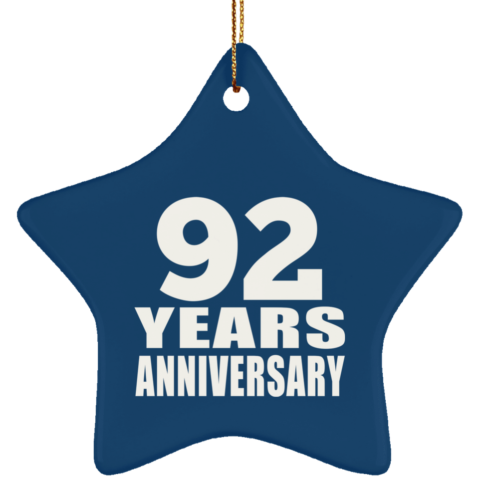 92nd Anniversary 92 Years - Star Ornament
