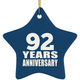92nd Anniversary 92 Years - Star Ornament