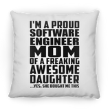Proud Software Engineer Mom Of Awesome Daughter - Throw Pillow