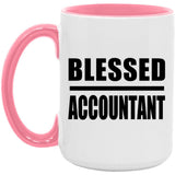 Blessed Accountant - 15oz Accent Mug Pink