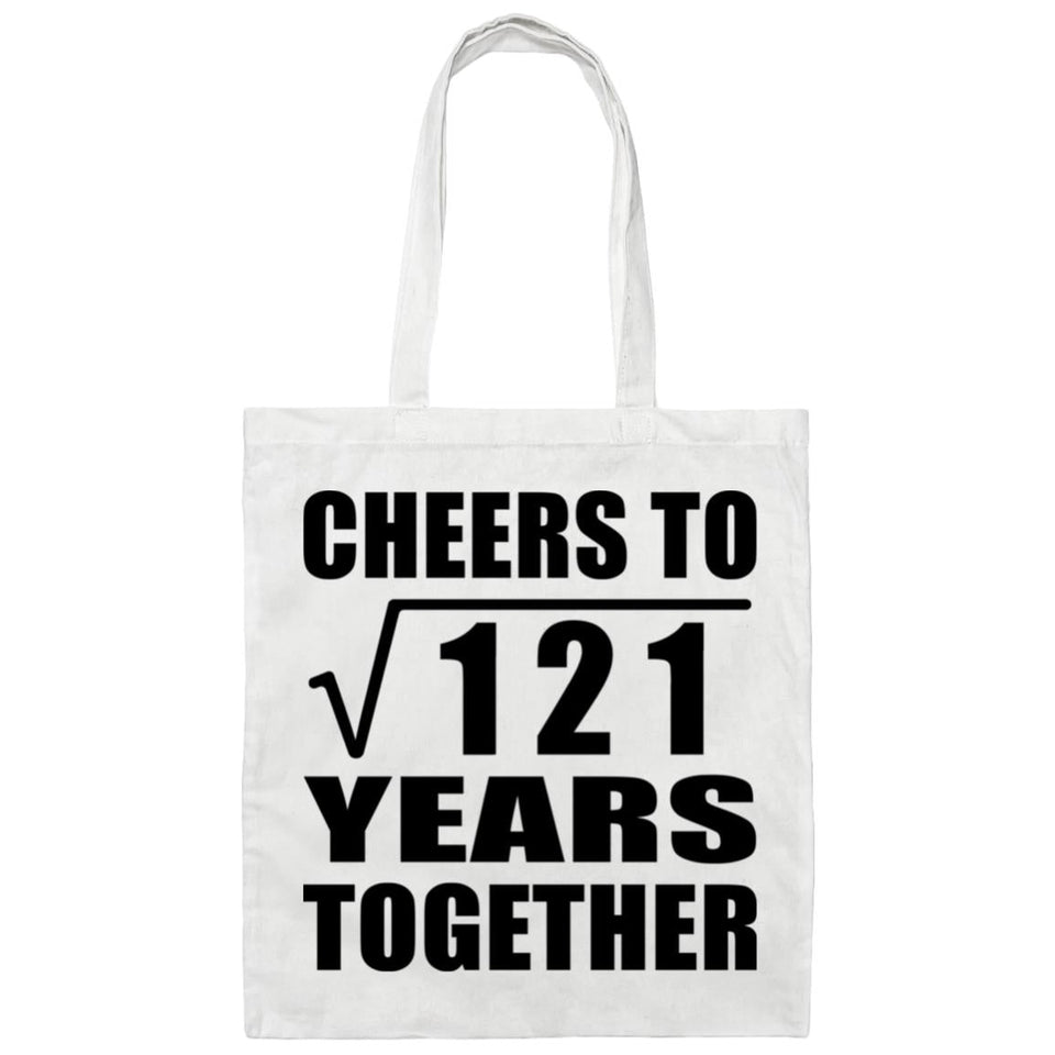 11th Anniversary Cheers To Square Root of 121 Years Together - Tote Bag White