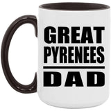 Great Pyrenees Dad - 15oz Accent Mug Black