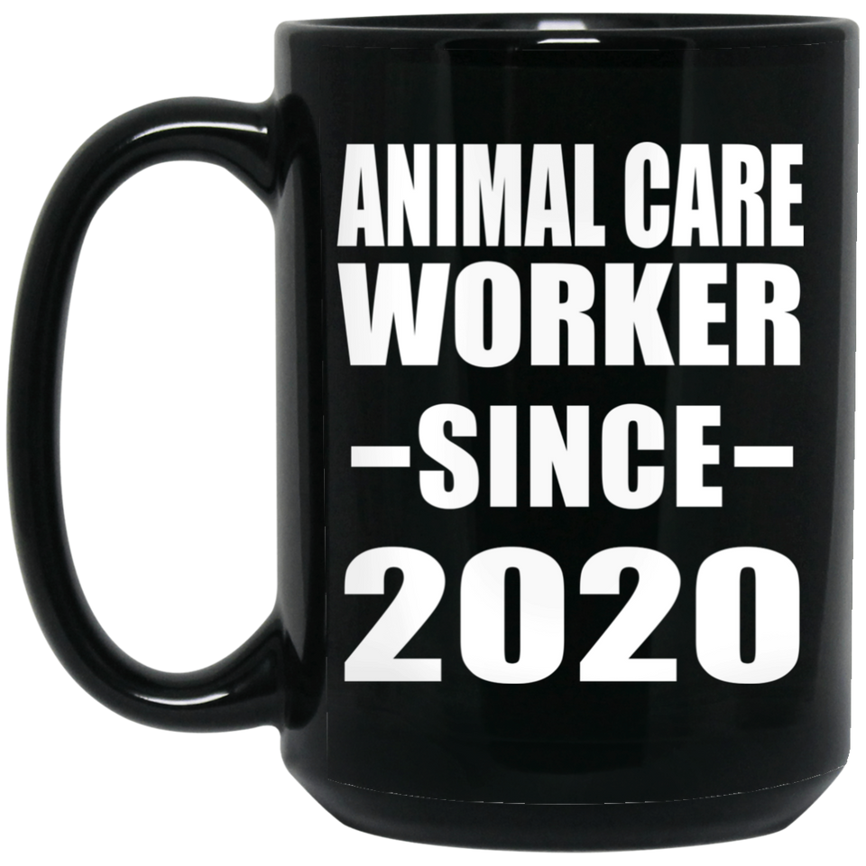 Animal Care Worker Since 2020 - 15oz Coffee Mug Black