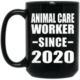Animal Care Worker Since 2020 - 15oz Coffee Mug Black