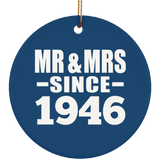 78th Anniversary Mr & Mrs Since 1946 - Circle Ornament