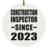 Construction Inspector Since 2023 - Circle Ornament