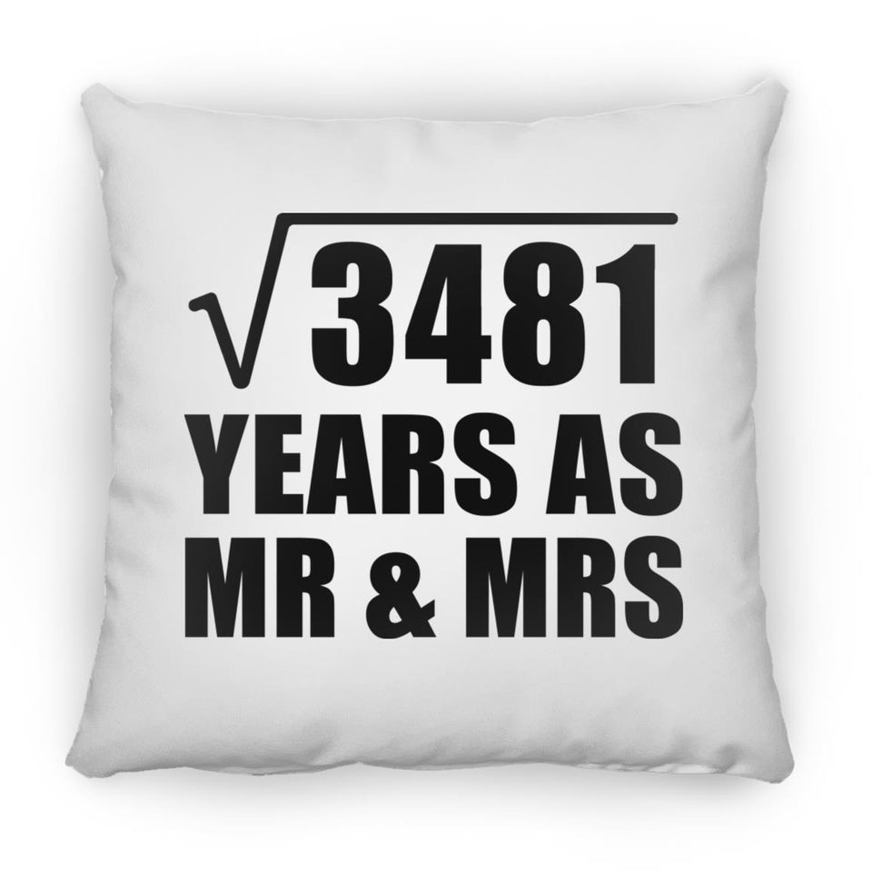 59th Anniversary Square Root of 3481 Years As Mr & Mrs - Throw Pillow
