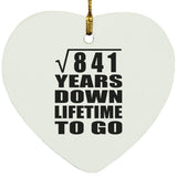 29th Anniversary Square Root of 841 Years Lifetime To Go - Heart Ornament