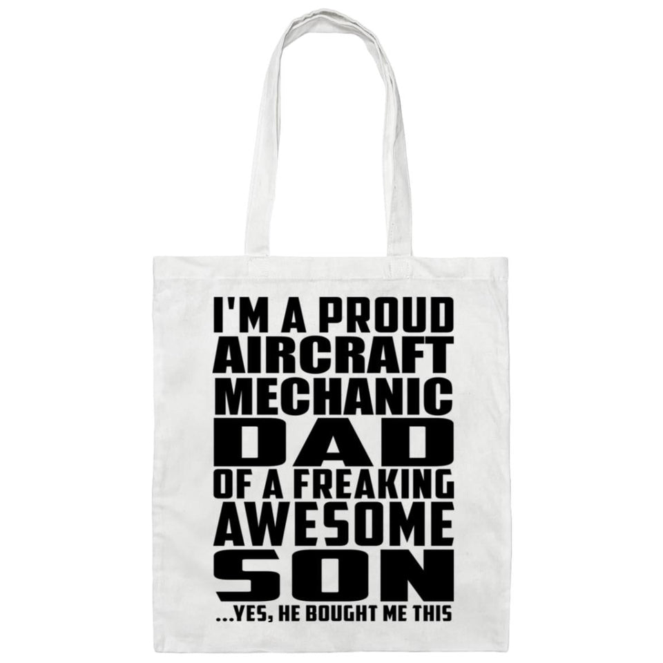 Proud Aircraft Mechanic Dad Of Awesome Son - Tote Bag White