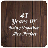 41st Anniversary 41 Years Of Being Mrs Perfect - Drink Coaster D