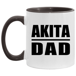 Akita Dad - 11oz Accent Mug Black