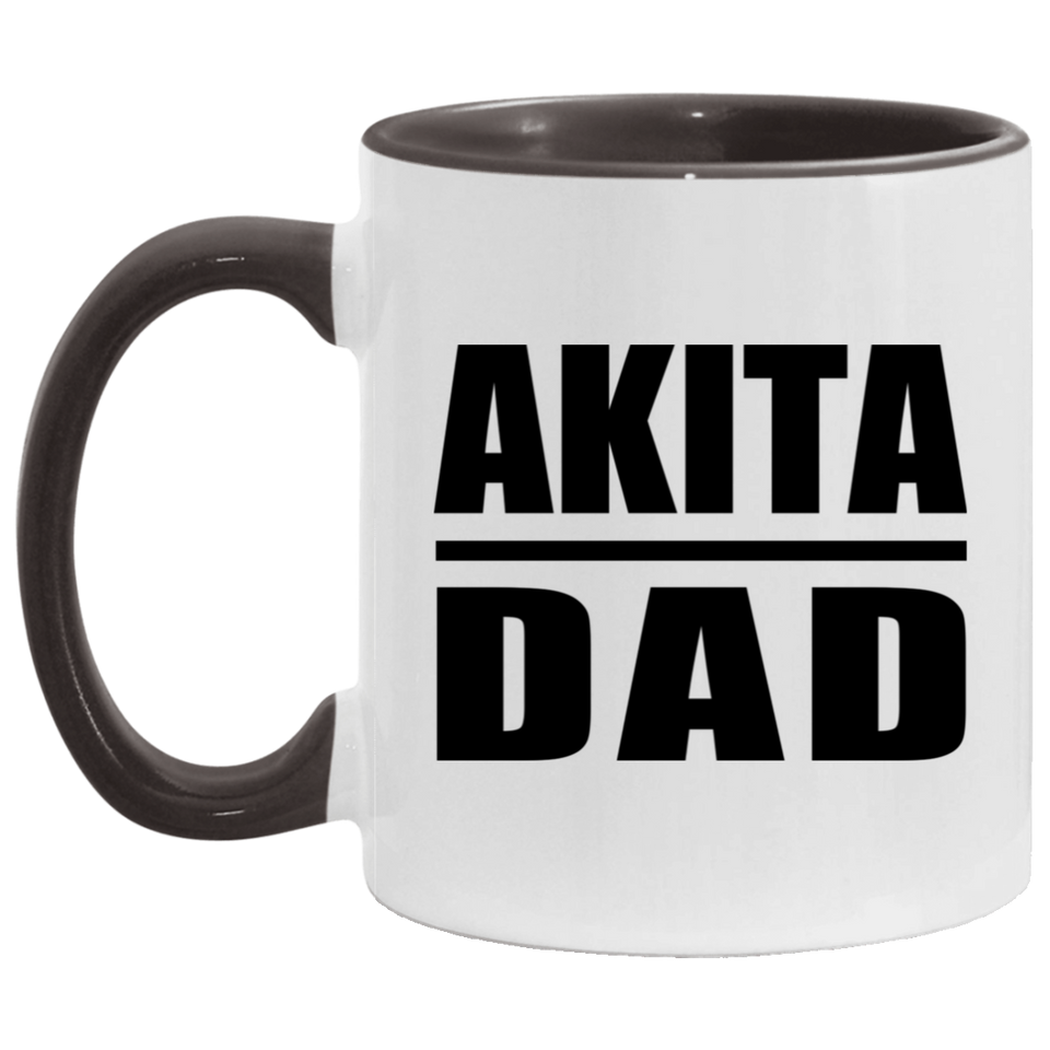 Akita Dad - 11oz Accent Mug Black