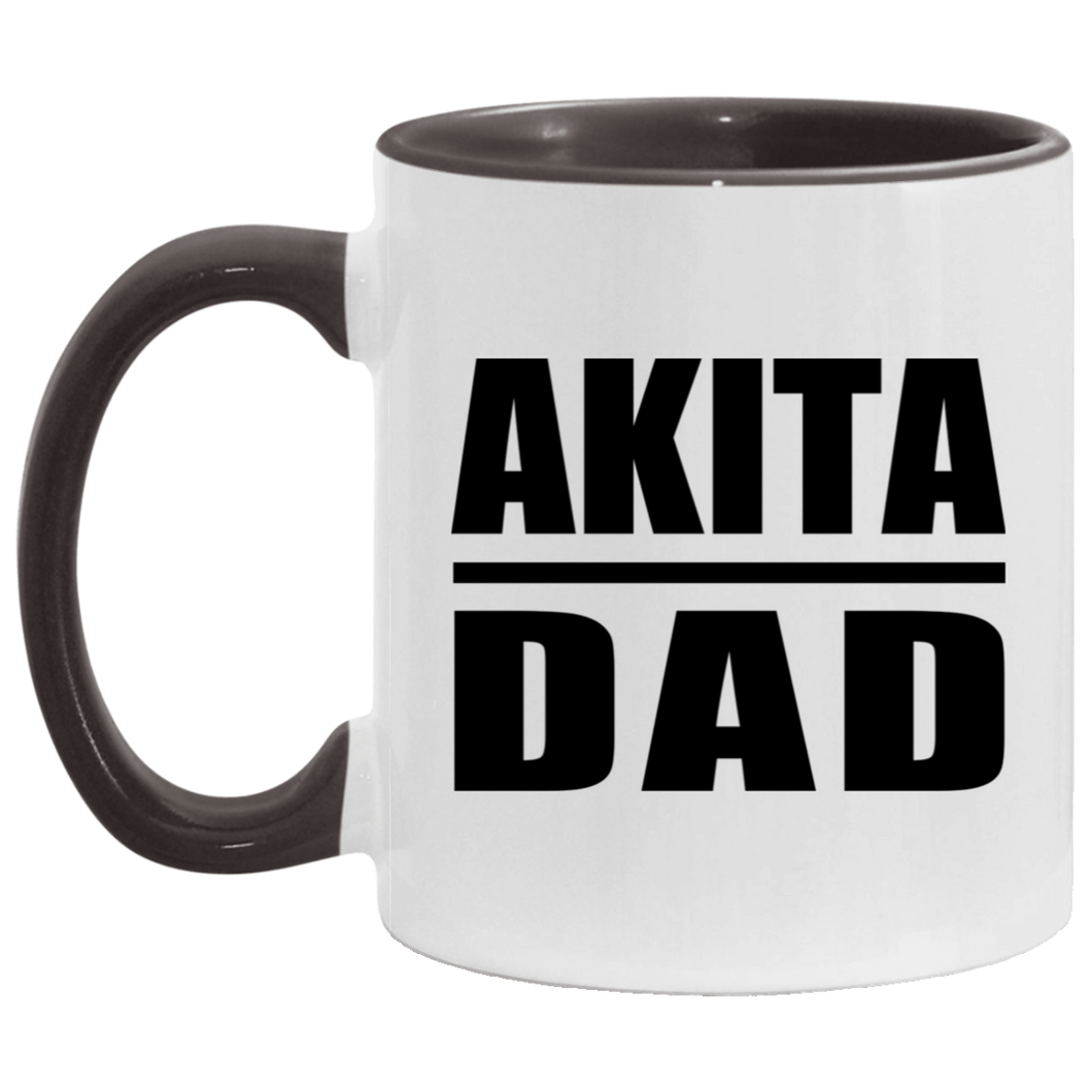 Akita Dad - 11oz Accent Mug Black