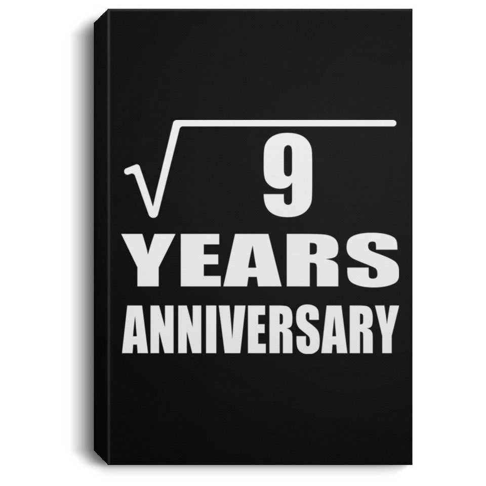 3rd Anniversary Square Root of 9 Years Anniversary - Canvas Portrait