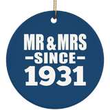 93rd Anniversary Mr & Mrs Since 1931 - Circle Ornament