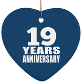 19th Anniversary 19 Years - Heart Ornament