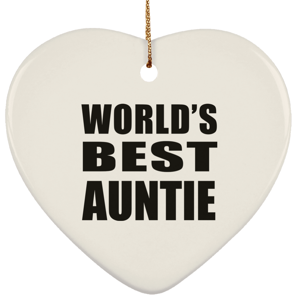 World's Best Auntie - Heart Ornament