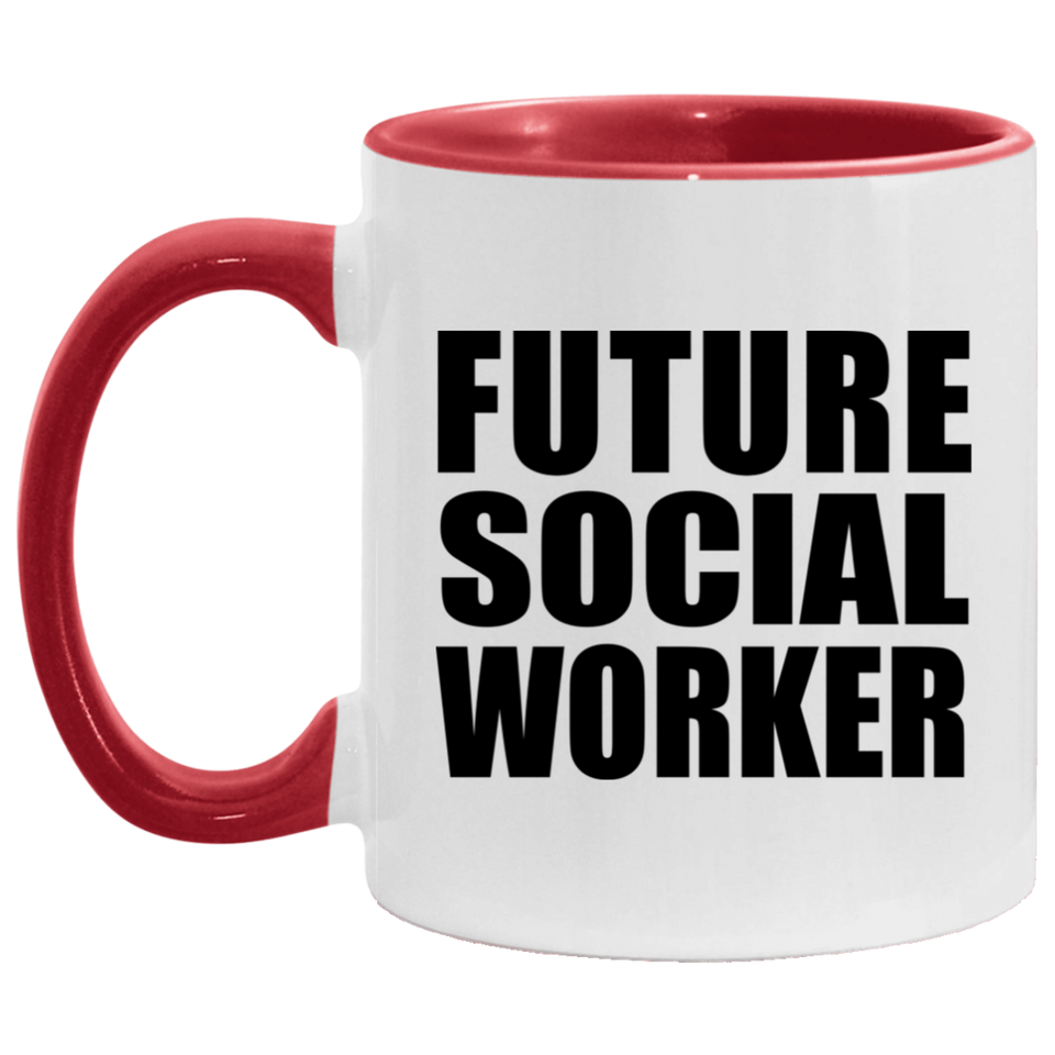 Future Social Worker - 11oz Accent Mug Red